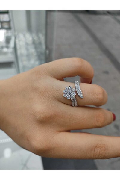 Silver 925 Ayar Papatya Figürlü Gümüş Yüzük