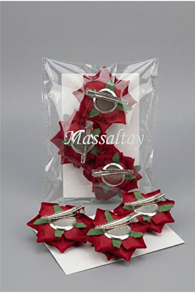 Massaltay 3-Piece Velvet Rose Brooch & Side Clip – Vintage Chic Accessory for...