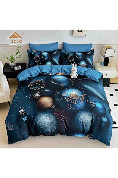 MHR Christmas Bed Linen Set, 5D Print, Double Bed, 6 Pieces