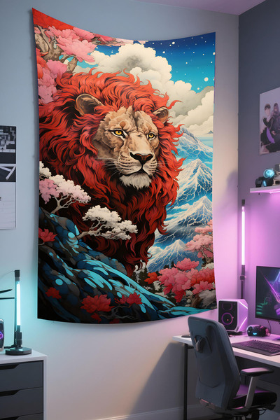 RUGRUMBA غطاء جداري للاعبين، بلايستيشن إكس بوكس ​​– موضوع حيواني، قماش عالي الجودة، سجادة جدارية