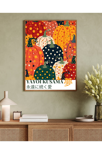 woodhomeworks Tek Parça Salon Ofis Dekor Tablo yayoı kusama