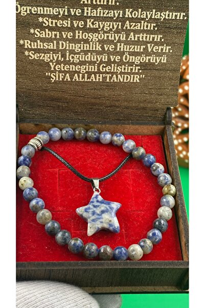 charmove ile kendinizi şımartın Sodalite necklace bracelet natural stone set