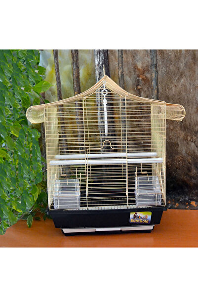 EuroGold 1615448746 PIRINÇ TELLI ÜÇGEN ÇATILI KUŞ KAFESI 31X42X45CM X (184854) 1 ADET