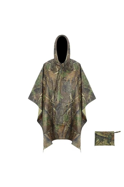 OEM 3in1 PU Waterproof Raincoat, Camouflage, Camping Hiking Fishing