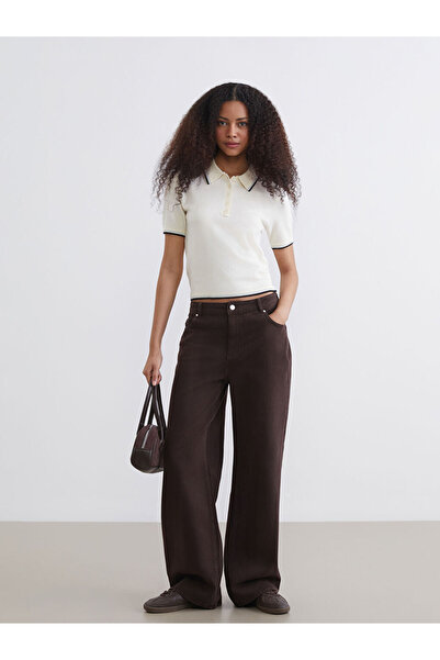 LC Waikiki Brown Wideleg Women's Jean Trousers