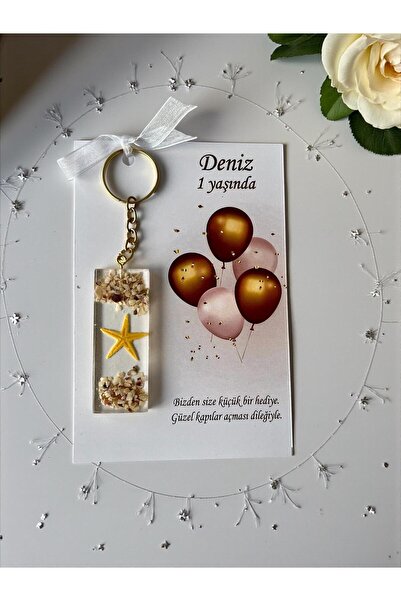 ZEYAS TASARIM ŞEFFAF DENİZ YILDIZI EPOKSİ ANAHTARLIK (20 ADET)-söz, nişan, ni...