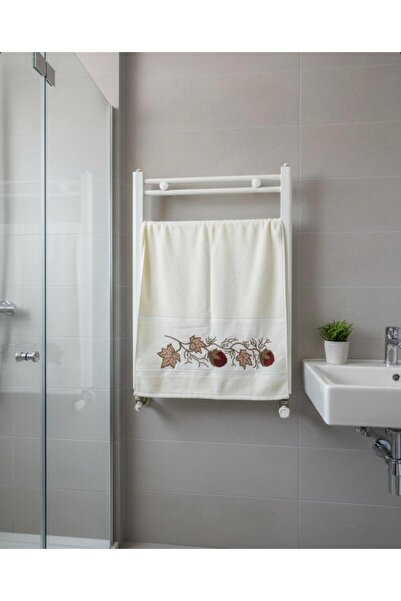 Buğra Home 1 Piece Embroidered Rose Patterned Hand & Face Towel - 100% Cotton...