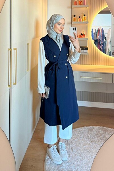 Hazamoda Cardigan Vest Navy Blue