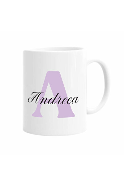 AFFIX THE DIFFERENT PERSPECTIVE Personalized mug with first name, white with white interior and handle, 350ml, Women's First Name Collection, Andreea