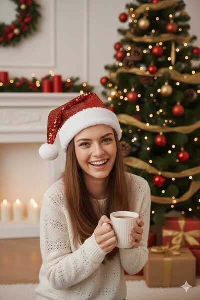 SOSYETEZGAHI Sequin Color-Changing Nuel Christmas Hat