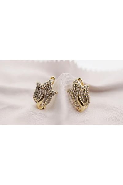 XUPING JEWELRY Cercei lalea placați cu aur de 18k și cristale de zirconiu