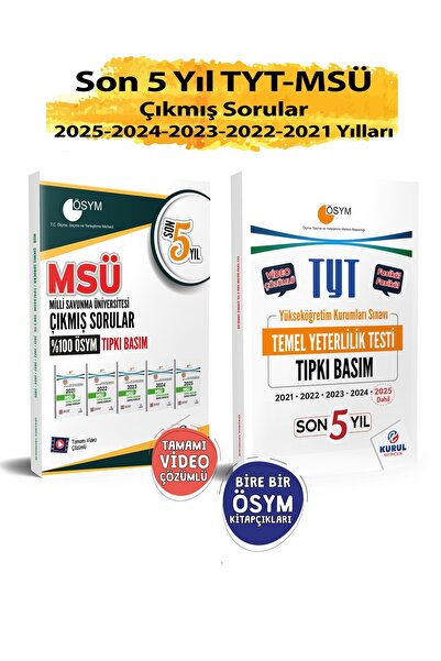 Kurul Yayıncılık 2026 TYT-MSÜ Çıkmış Sorular Seti Son 5 Yıl Tıpkı Basım Fasik...