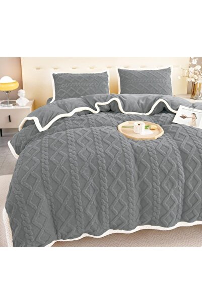 MHR Cocolino Bed Linen Set, Double, 4 Pieces, Dark Gray