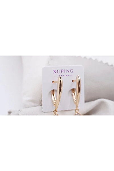 XUPING JEWELRY Cercei placați cu aur de 18k și cristale de zirconiu