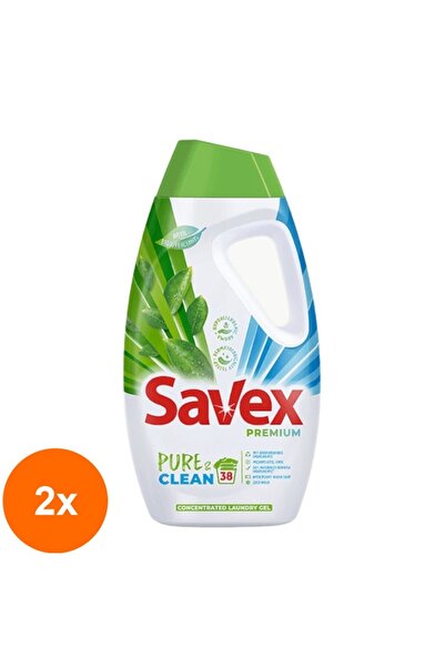 SAVEX Set 2 x Detergent Lichid de Rufe Savex, Pure and Clean, 1.71 l