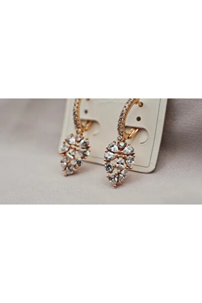 XUPING JEWELRY Cercei placați cu aur de 18k și cristale de zirconiu