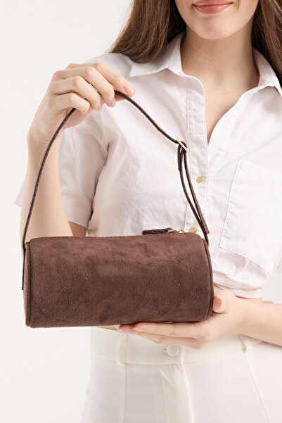 Çantaland Geantă de umăr și de mână, model cilindric, cu închidere cu fermoar