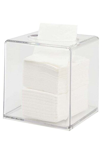 BLOOMING TIME Acrylic Tissue Box Clear 12.5x12.5x14cm