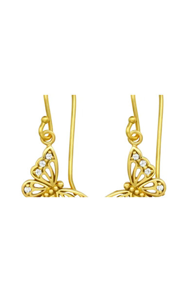 All4Silver Butterfly - Silver 925 Earrings with Zirconia S40129