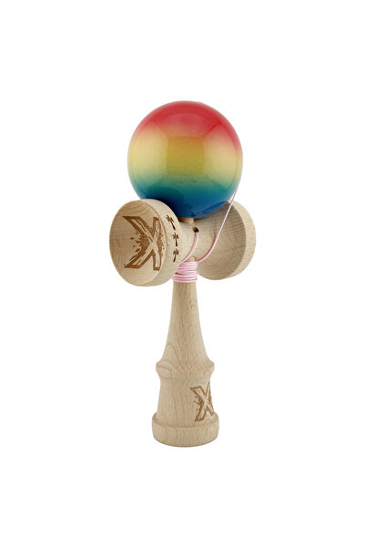 VİBE Kendama X, Super Sticky Cupe Mari, Rulment, Ata 55 cm, Rosu/Galben/Albastru
