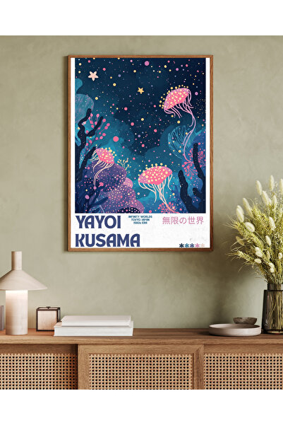 woodhomeworks Decor de birou și living dintr-o singură piesă, tablou Yayoi Ku...