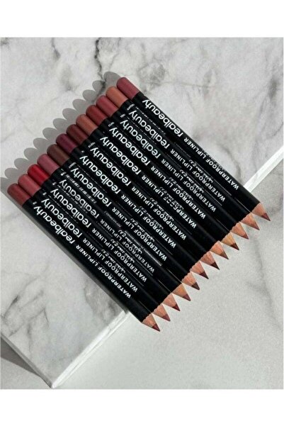 Reel Beauty Waterproof Lip Liner Set - 12 Colors for a Perfect Look All Day