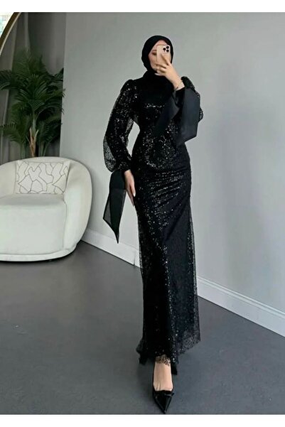 Tane işlemeli kolu fiyonklu abiye