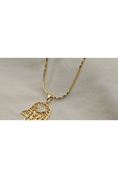 XUPING JEWELRY Colier Mâna Fatimei placat cu aur de 18k și pietre de zirconiu