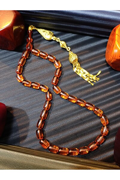 Anemore Collection سبحة من العنبر الناري بلون العسل