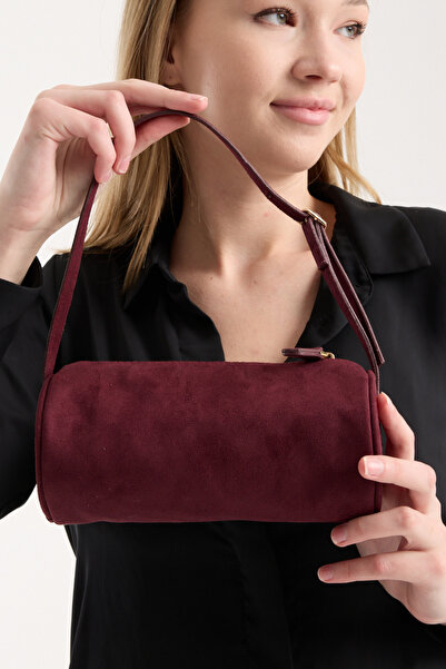 Çantaland Geantă de umăr și de mână, model cilindric, cu închidere cu fermoar