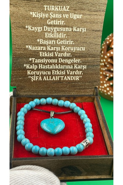 charmove ile kendinizi şımartın Turquoise Necklace Bracelet Natural Stone Set