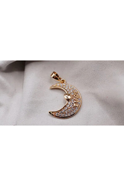 XUPING JEWELRY Pandantiv Semilună Iubire Veșnică Placat cu Aur de 18k