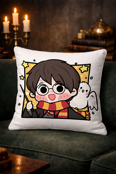 Charmbi Husă de pernă drăguță Harry Potter cu imprimeu din țesătură moale, im...