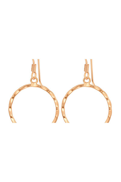 All4Silver Round Rose Gold Earrings - Silver 925