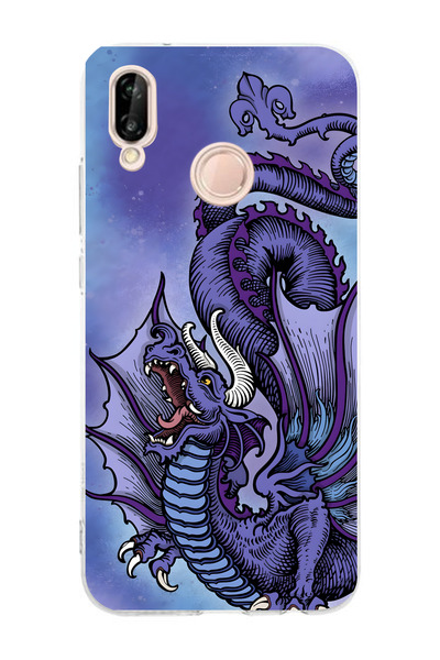 Manitoba Huawei P20 Lite Uyumlu Baskılı Yumuşak Silikon Şeffaf Telefon Kılıfı