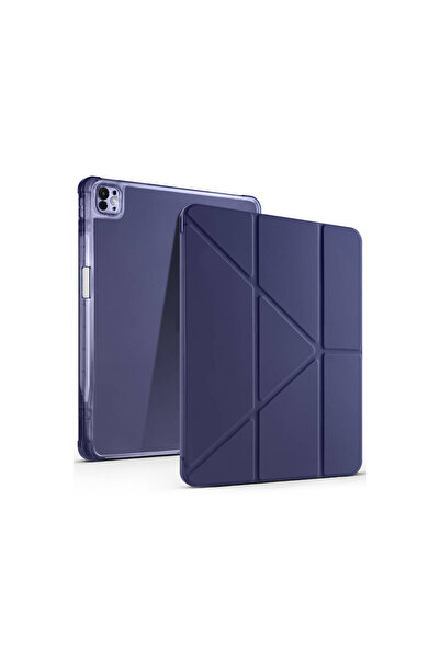 NewFace حافظة جهاز الآيباد إير 13 (2024) مع حامل للقلم من مارس - اللون الأزرق الداكن