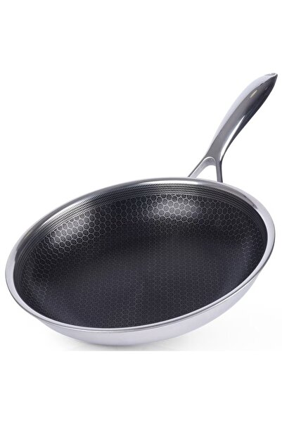 OEM Stainless Steel Frying Pan with Honeycomb Non-Stick Coating, 28cm Multila...