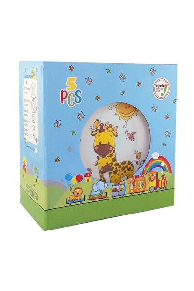 OEMG 🦒 Set Serviciu de Masă Copii 5 Piese Eljado Girafa, Opal, 5 Piese Set m...