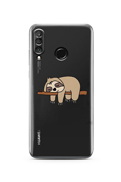 Manitoba Huawei P30 Lite Uyumlu Baskılı Yumuşak Silikon Şeffaf Telefon Kılıfı