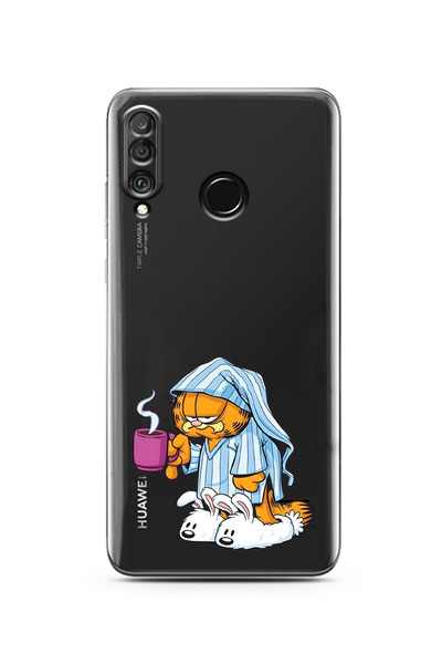 Manitoba Huawei P30 Lite Uyumlu Baskılı Yumuşak Silikon Şeffaf Telefon Kılıfı