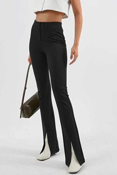 Hiccup BUSEM Yüksek Bel Yırtmaç Detaylı İspanyol Paça Tayt