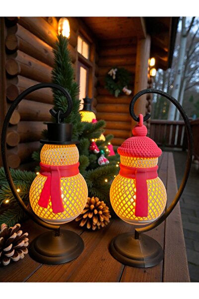 Nuclear 3D Baskı Kardan Adam LED Dekoratif Masa Lambası | Sıcak Işık Yılbaşı ...