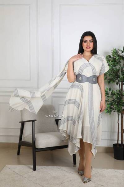 Warazan Dress with Sleeve and Waist Belt