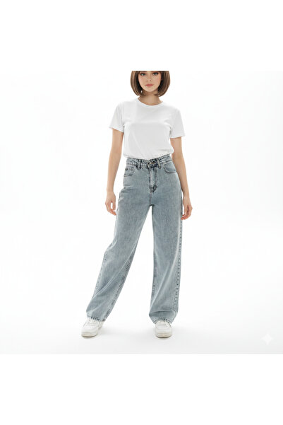 BEES JEANS Camelia Siver Ikon 90's Snow Blue Ψηλόμεσο Παντελόνι Palazzo Loose...