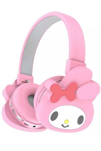kuromi سماعات رأس لاسلكية للأطفال برسومات كرتونية بتقنية البلوتوث