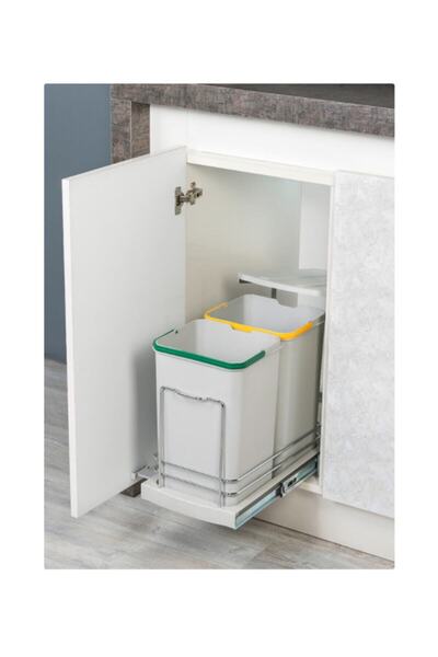 ozbience Teleskopik Raylı Plastik Gövde Çöp Kovası 12 Lt, Pratik ve Şık Tasarım