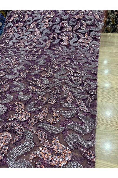 OsmanKumaşDantel Yoğun boncuk ve payet işlemeli dantel (100x150cm)