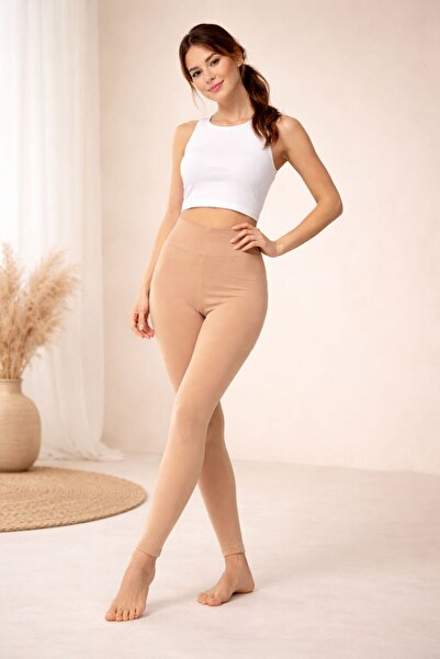 LUNARIA INTIMATES Kadın Yüksek Bel Toparlayıcı Tayt – Şardonlu İç Yüzey, Esne...