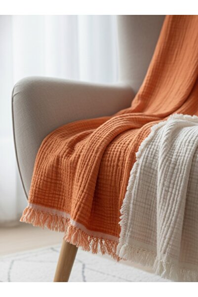 Mujo Home Collection Pătură pentru canapea din muselină cu 4 straturi din bum...