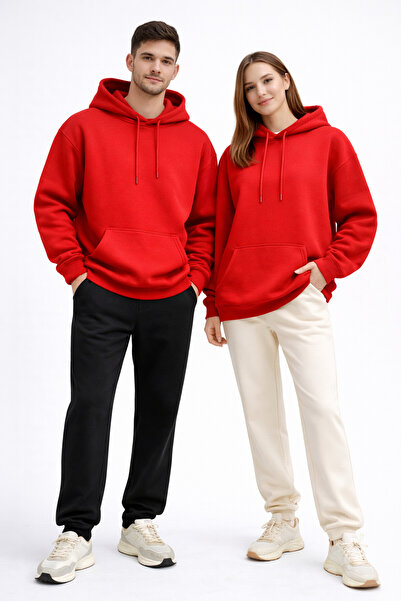 myDea سويت شيرت بغطاء للرأس وجيوب خفيف الوزن قصة فضفاضة 3 سويت شيرت بخيوط